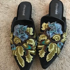 Jeffery Campbell Embroidered Shoes. EUC